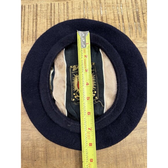 Vintage Basque Beret Black 100% Wool Made In France - Picture 6 of 8